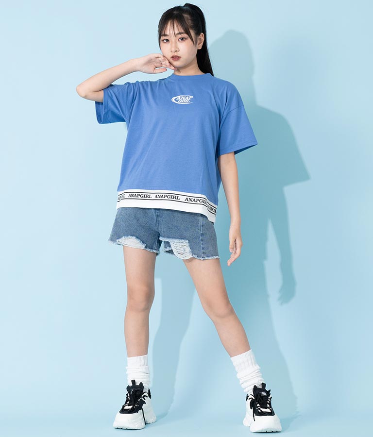 フェイクレイヤード トップス Tシャツ 913-7369