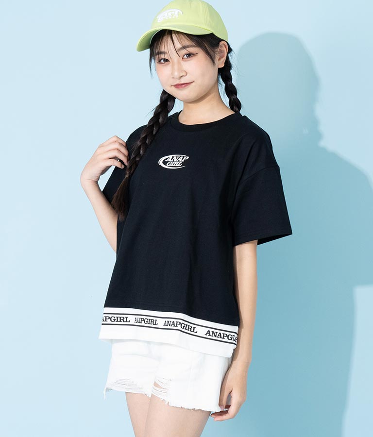 フェイクレイヤード トップス Tシャツ 913-7369