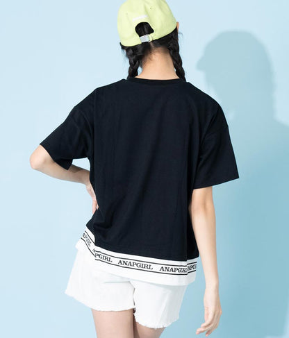 フェイクレイヤード トップス Tシャツ 913-7369