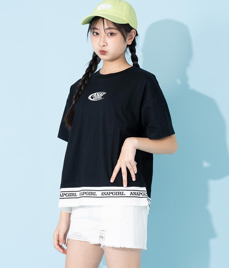 フェイクレイヤード トップス Tシャツ 913-7369