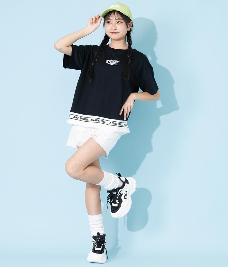 フェイクレイヤード トップス Tシャツ 913-7369