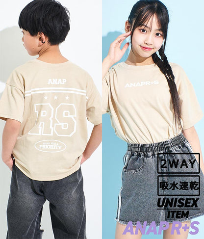 ANAP R+S【 リラスポ 】前後 2WAY BIG Tシャツ ( ユニセックス アイテム、吸水速乾加工 ) 913-7518