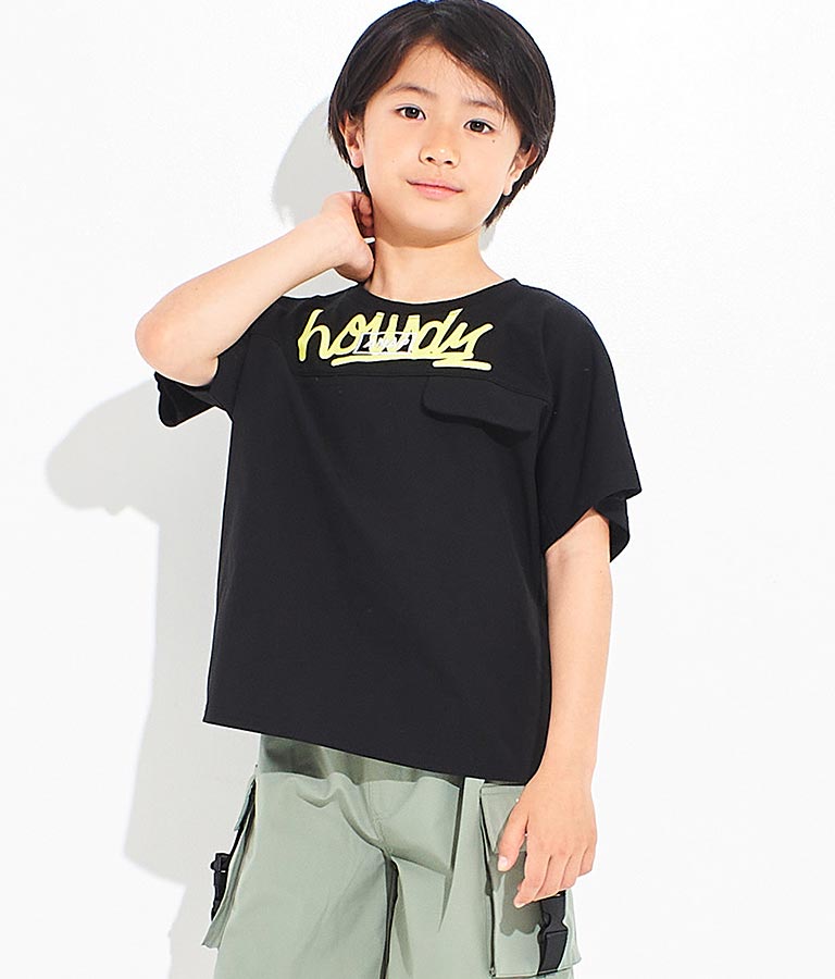 素材切替 手書き プリント ドルマン トップス Tシャツ 423-3290