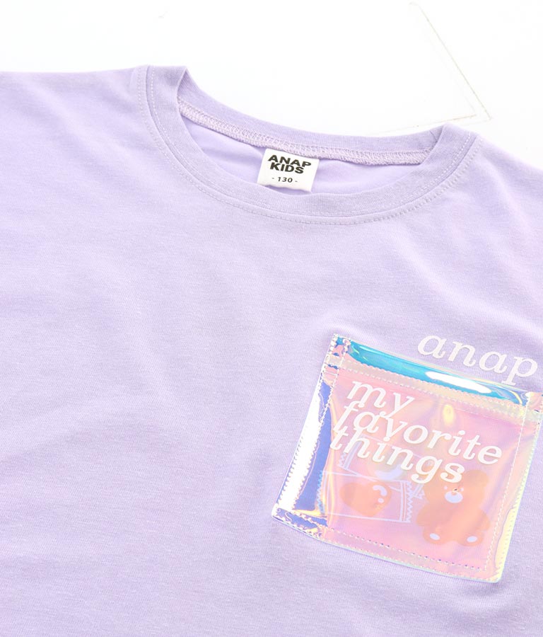 クリア ポケット付 メッシュ 切替 ビッグ Tシャツ 423-3307