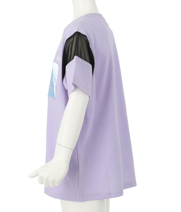 クリア ポケット付 メッシュ 切替 ビッグ Tシャツ 423-3307