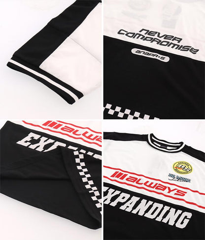 ANAP R+S【リラスポ】バイカー プリント風 Tシャツ ( ユニセックス アイテム、吸水速乾加工) 913-7515