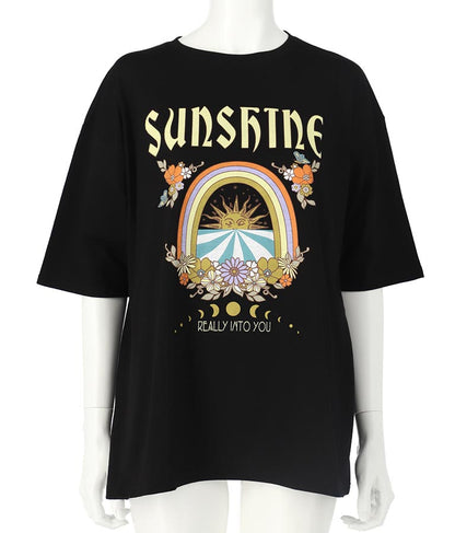 SUN&FLOWER プリント 半袖 ビッグ Tシャツ 853-5870