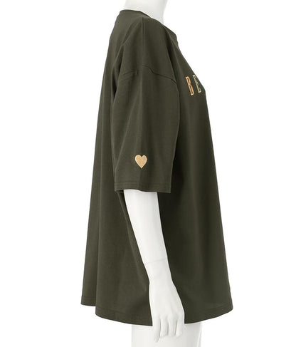 カラフル刺繍 ハートポイント コットン ビッグ Tシャツ 853-5862