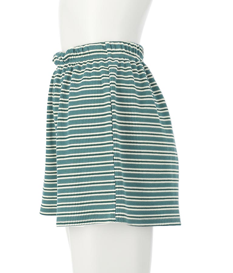 ワッフル ボーダー ソフト フレア ショートパンツ 852-5889