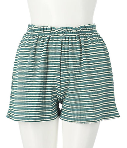 ワッフル ボーダー ソフト フレア ショートパンツ 852-5889