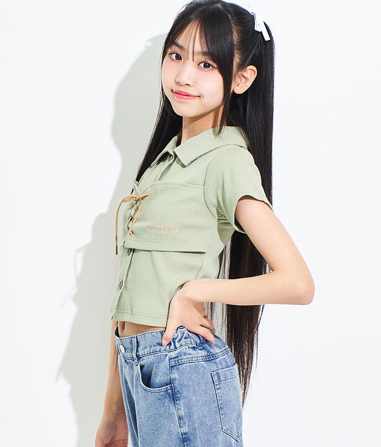 ビスチェ 見え エリ付き トップス 913-7511