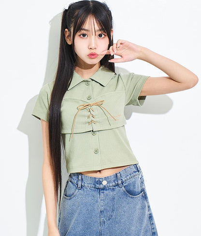 ビスチェ 見え エリ付き トップス 913-7511