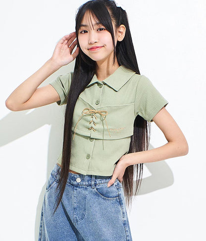 ビスチェ 見え エリ付き トップス 913-7511