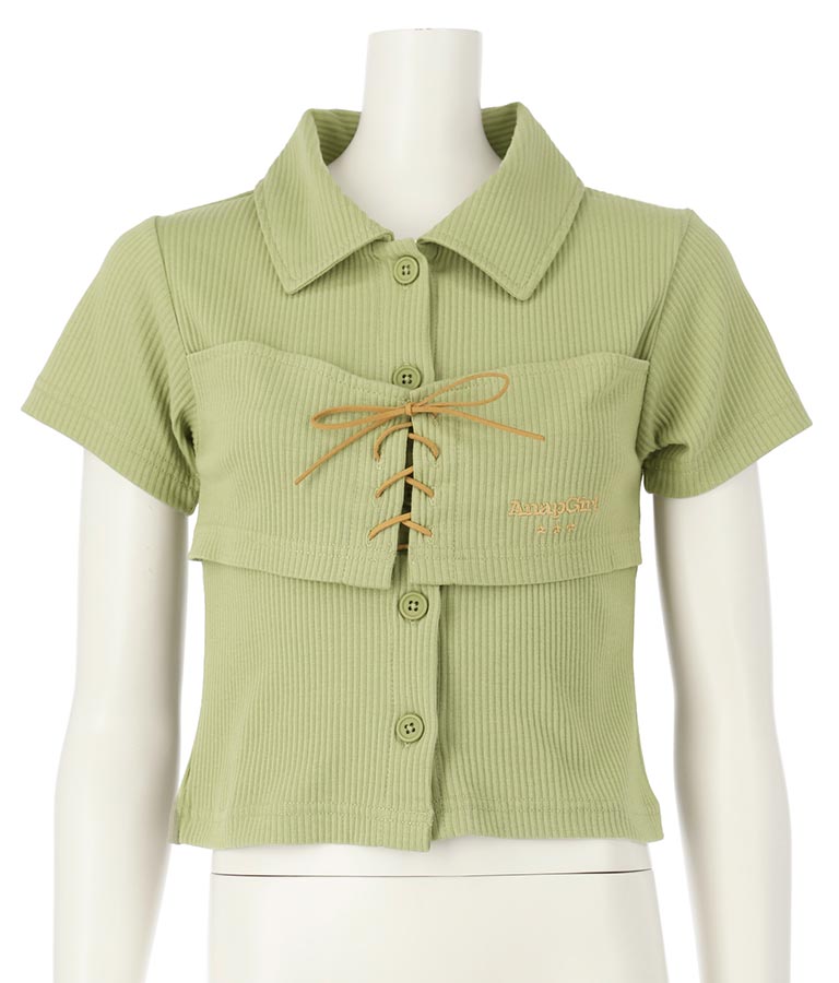 ビスチェ 見え エリ付き トップス 913-7511