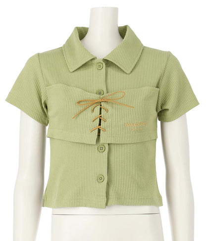 ビスチェ 見え エリ付き トップス 913-7511