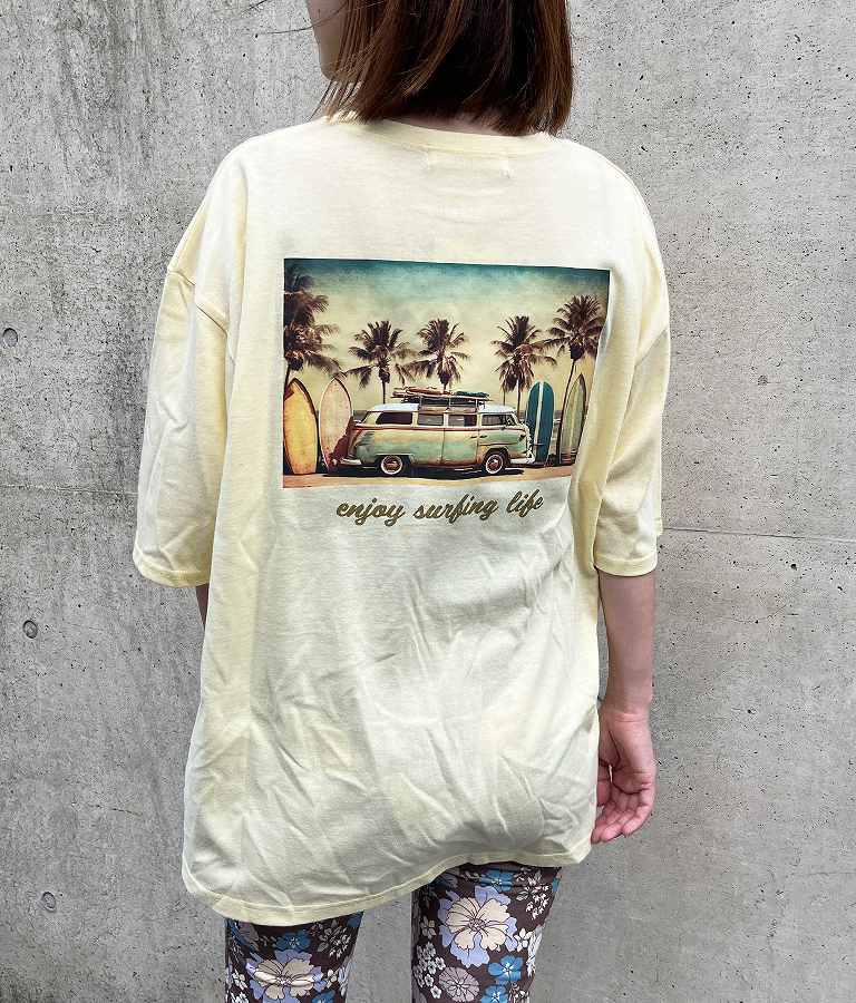 BUS フォトプリント ビッグ Tシャツ 853-5859