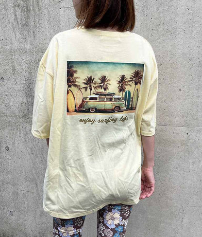 BUS フォトプリント ビッグ Tシャツ 853-5859