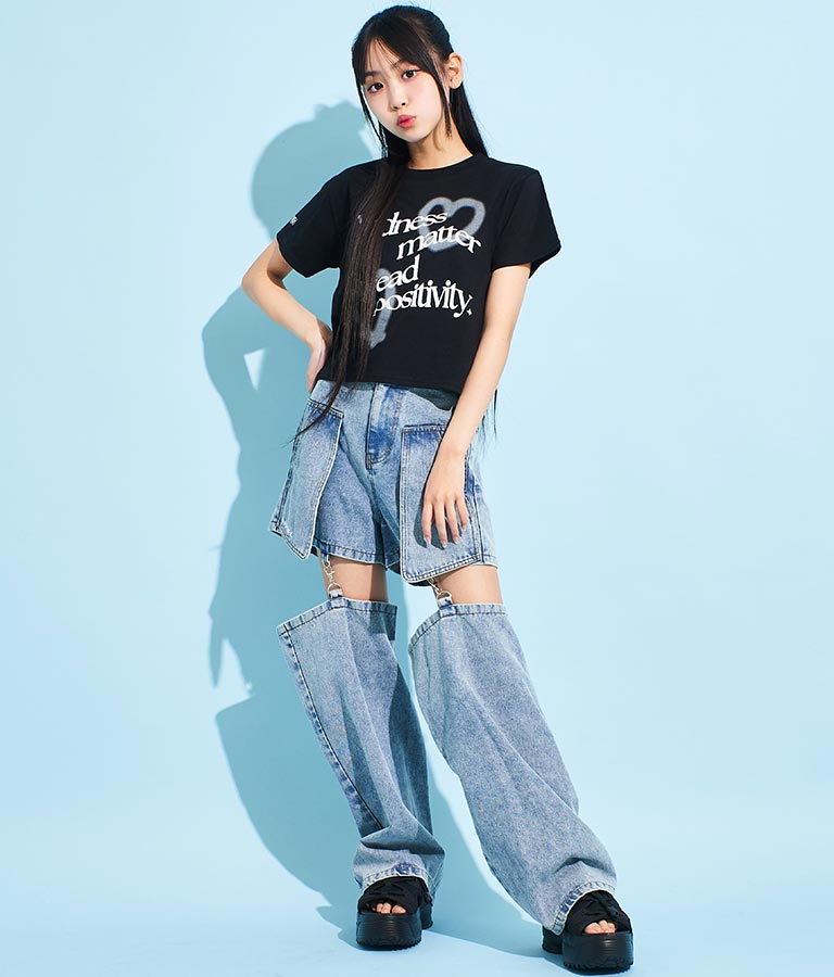 ハート スプレー メッセージ プリント Tシャツ 913-7496