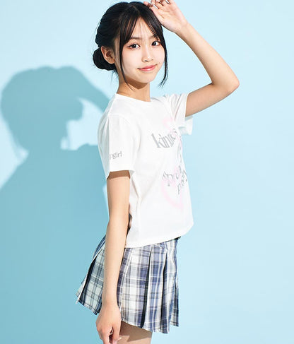 ハート スプレー メッセージ プリント Tシャツ 913-7496