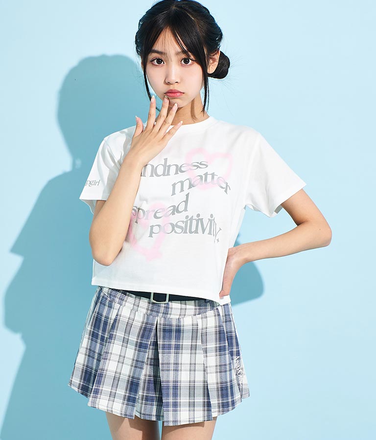 ハート スプレー メッセージ プリント Tシャツ 913-7496
