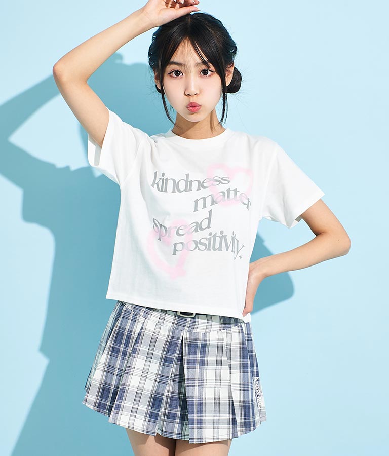ハート スプレー メッセージ プリント Tシャツ 913-7496