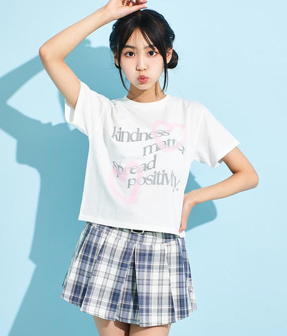 ハート スプレー メッセージ プリント Tシャツ 913-7496