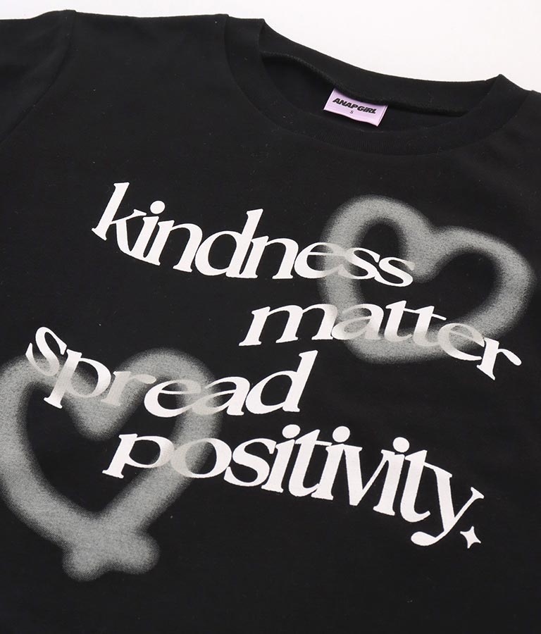 ハート スプレー メッセージ プリント Tシャツ 913-7496