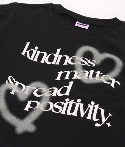 ハート スプレー メッセージ プリント Tシャツ 913-7496