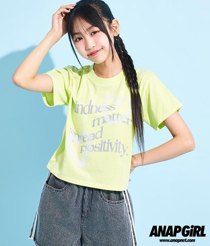 ハート スプレー メッセージ プリント Tシャツ 913-7496