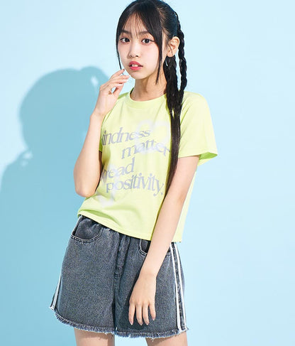 ハート スプレー メッセージ プリント Tシャツ 913-7496