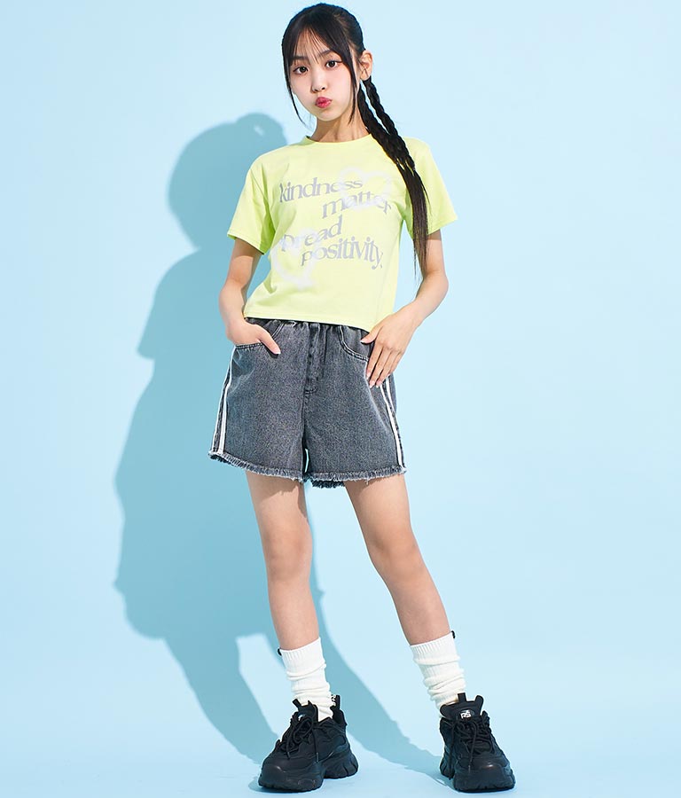 ハート スプレー メッセージ プリント Tシャツ 913-7496