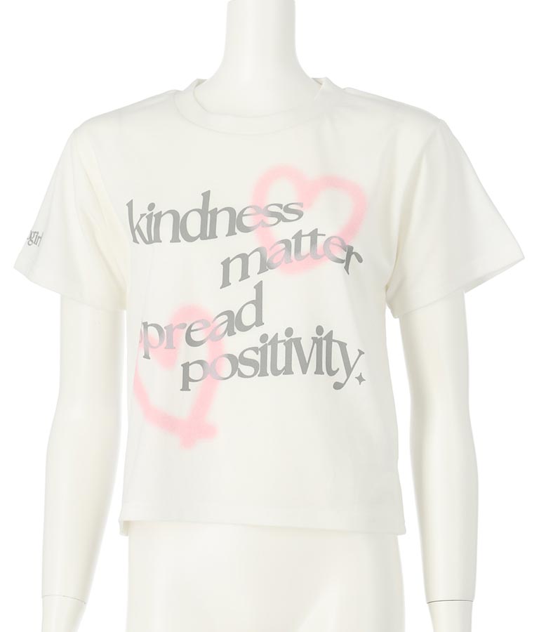 ハート スプレー メッセージ プリント Tシャツ 913-7496