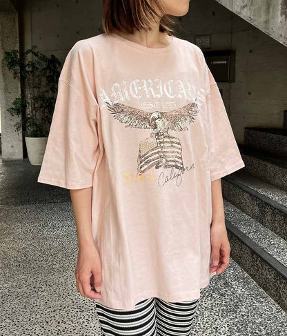 イーグル プリント コットン ビッグ Tシャツ 853-5861