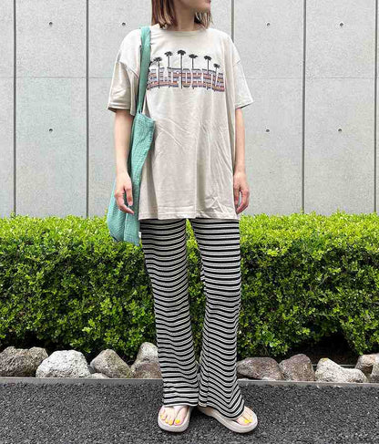 CALIFORNIA ボーダー パームツリー 半袖 ビッグ Tシャツ 853-5868