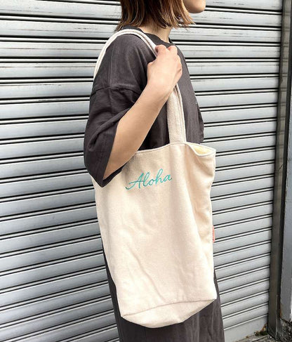 パイル ALOHA 刺繍トート バッグ 859-5873