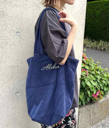 パイル ALOHA 刺繍トート バッグ 859-5873