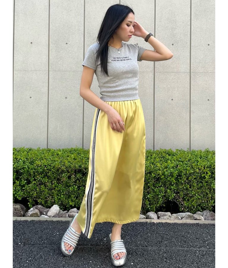 光沢 サテン ライン スカート 791-9160