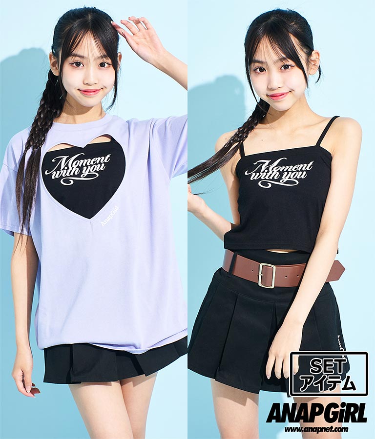 ハートアキ Tシャツ × ロゴ キャミソール SET 918-7493
