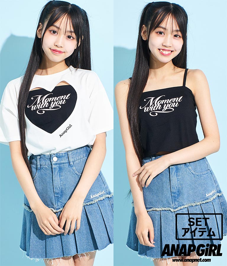 ハートアキ Tシャツ × ロゴ キャミソール SET 918-7493