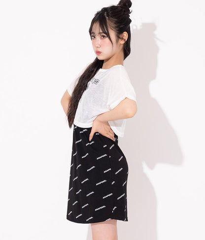 シアー トップス × ロゴ 柄 タンク ワンピース SET 918-7498