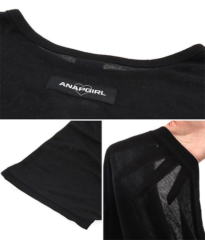 シアー トップス × ロゴ 柄 タンク ワンピース SET 918-7498