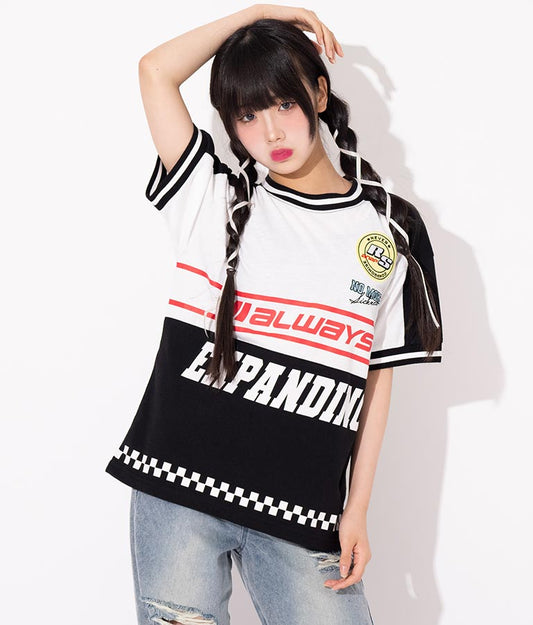 ANAP R+S【リラスポ】バイカー プリント風 Tシャツ ( ユニセックス アイテム、吸水速乾加工) 913-7515