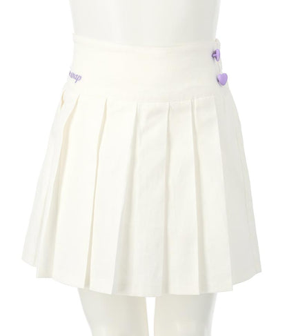 ハート ボタン 裾 プリーツ スカート 421-3308