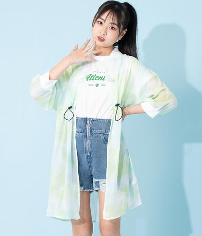 タイダイ シアー カーデ × Tシャツ セット