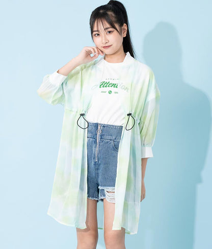 タイダイ シアー カーデ × Tシャツ セット 918-7370