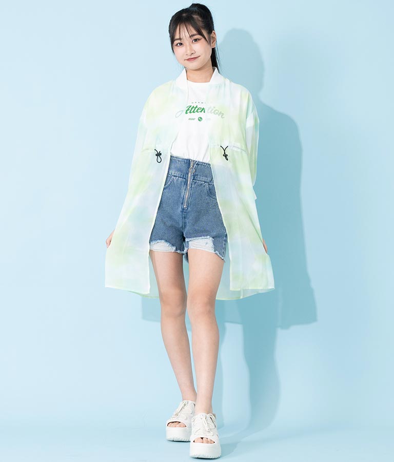 タイダイ シアー カーデ × Tシャツ セット 918-7370