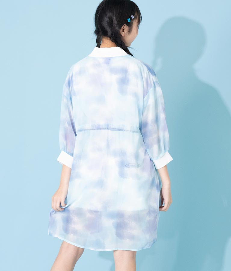 タイダイ シアー カーデ × Tシャツ セット 918-7370