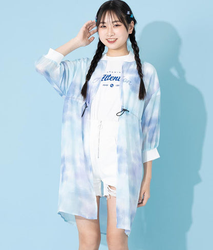 タイダイ シアー カーデ × Tシャツ セット 918-7370