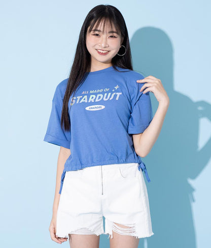 サイド リボン ホログラム プリント Tシャツ 913-7371