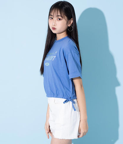 サイド リボン ホログラム プリント Tシャツ 913-7371